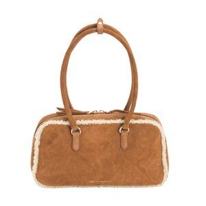 BRUNO MAGLI Cognac Made In Italy Suede Felicia Satchel